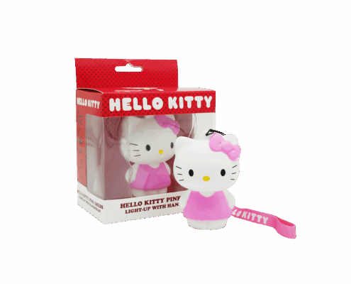 811168 PACK + FIGURINE Figurine lumineuse Hello Kitty Robe rose avec dragonne 15