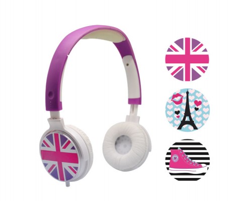 Headphones GIRLY with 3 interchangeable faceplates 1