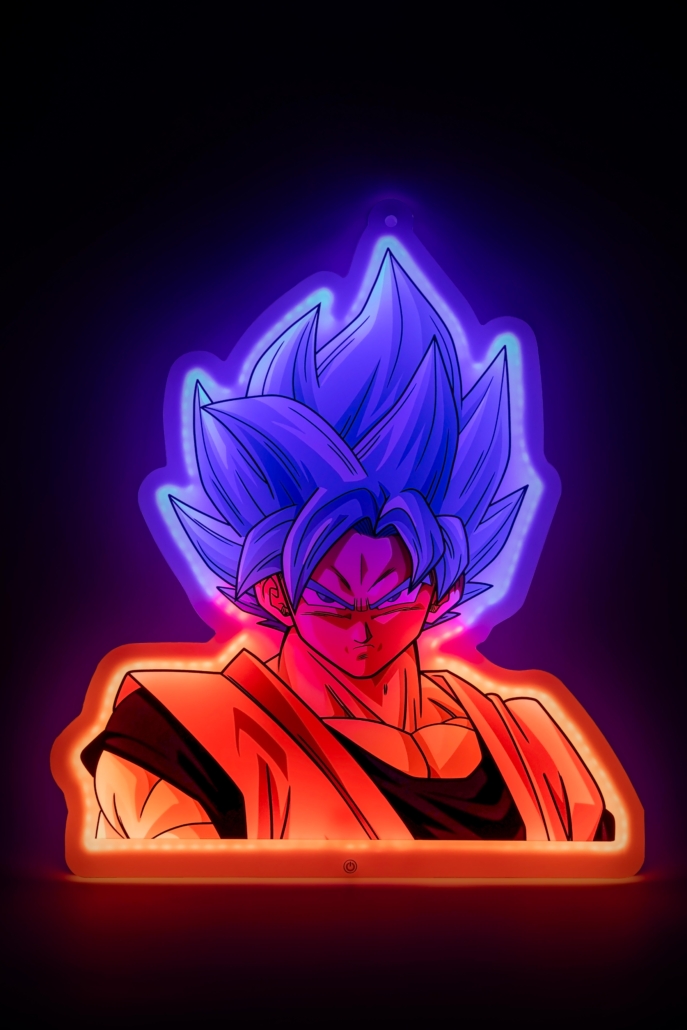 811414 SSJB GOKU WALL LAMP on-LowRes Dragon Ball super GOKU LAMPE MURALE STYLE NEON 811414 2