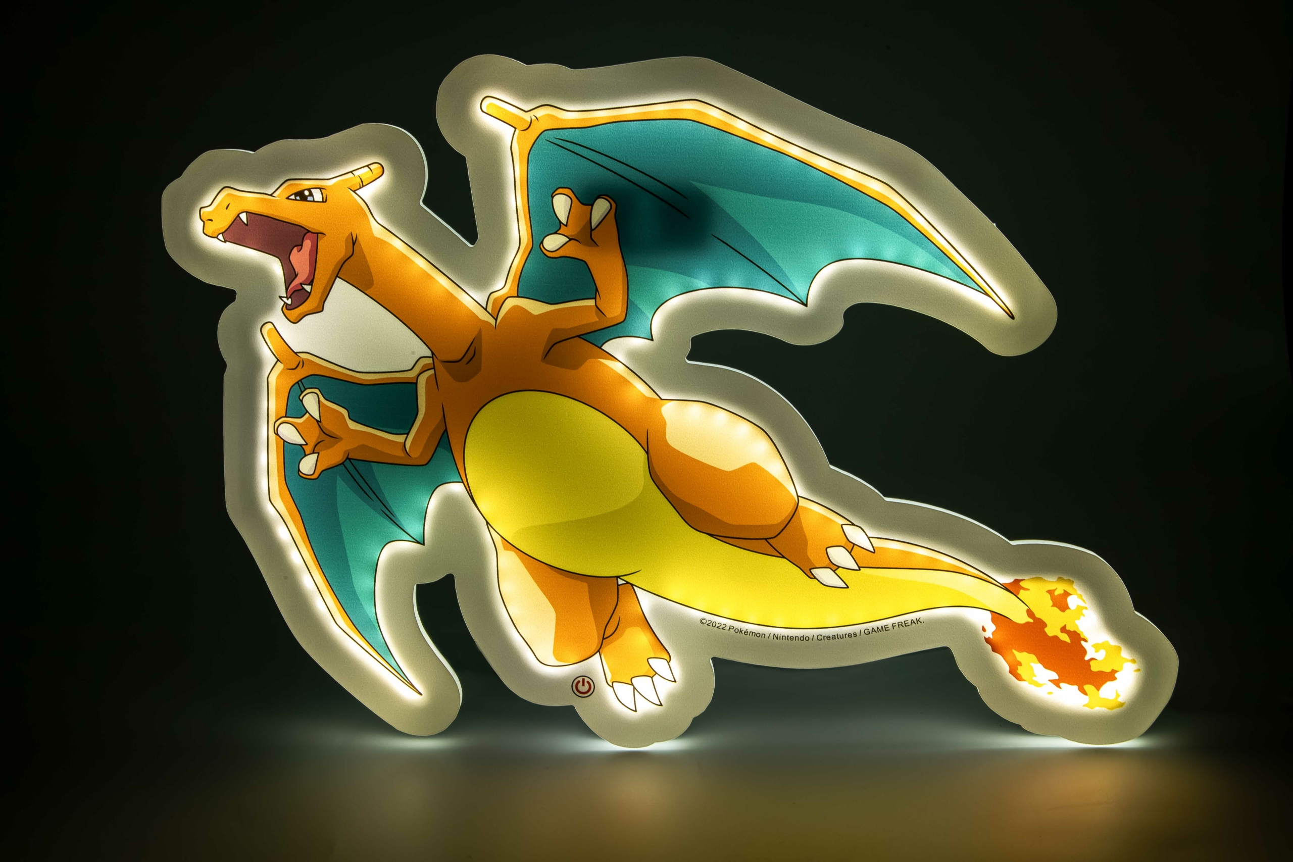 CHARIZARD WALL LAMP on - Low Res POKÉMON DRACOFEU style NÉON 6